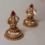Wierookhouder met godin Lakshmi en rood/groene stenen